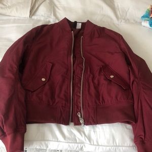 Maroon bomber jacket